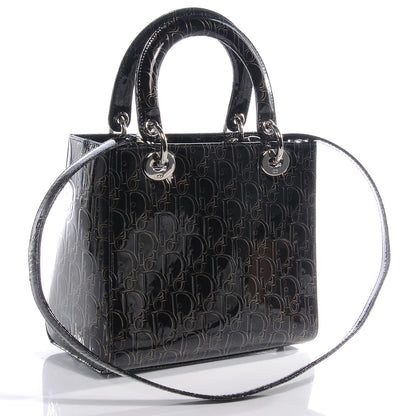Christian Dior Patent Diorissimo Medium Lady Dior Black 4 of 8