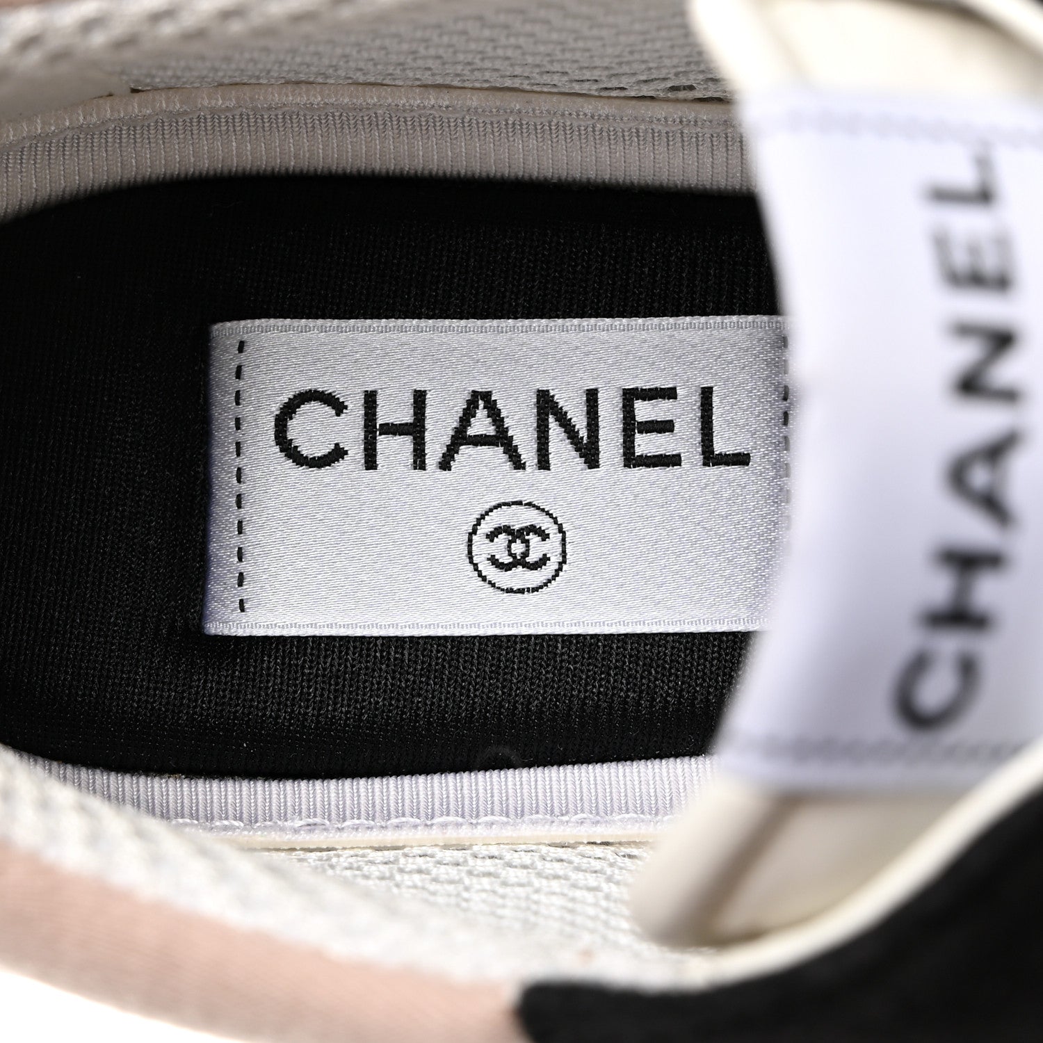 Chanel Suede Calfskin Fabric CC Sneakers 39 Dark Grey Light Pink 7 of 9