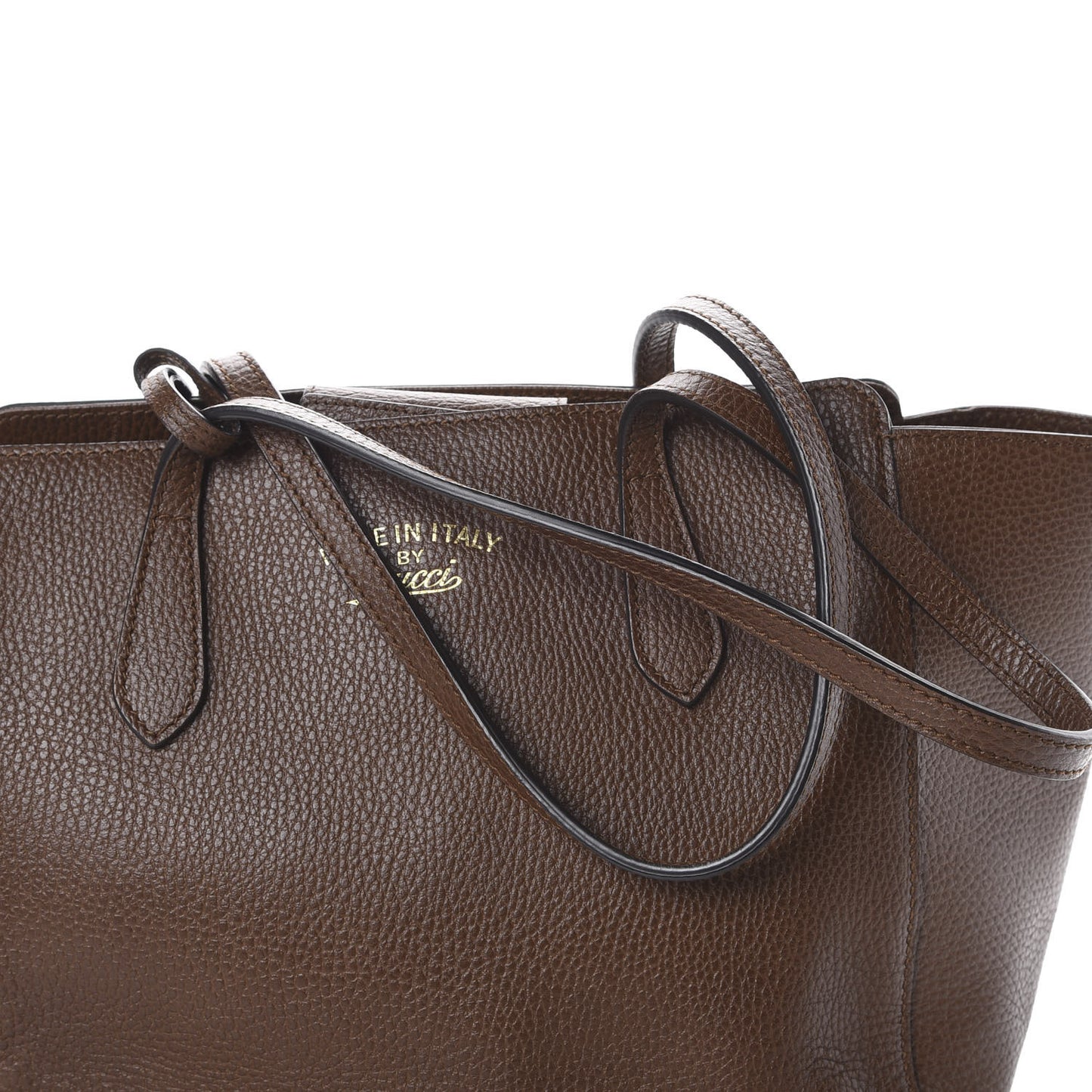 Dollar Calfskin Small Swing Tote Nut Brown