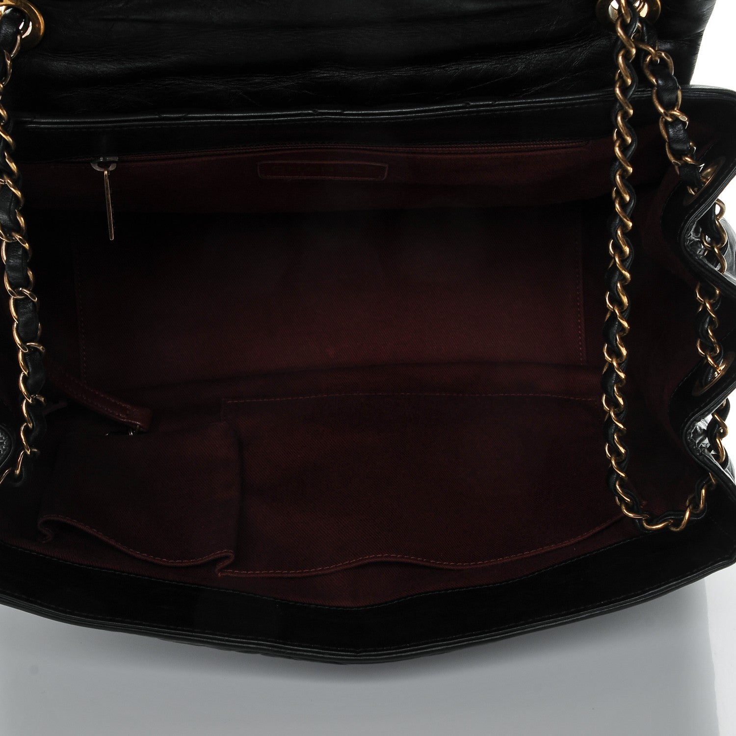 Chanel Aged Calfskin Quilted Large Pondichery Flap Black 4 of 7