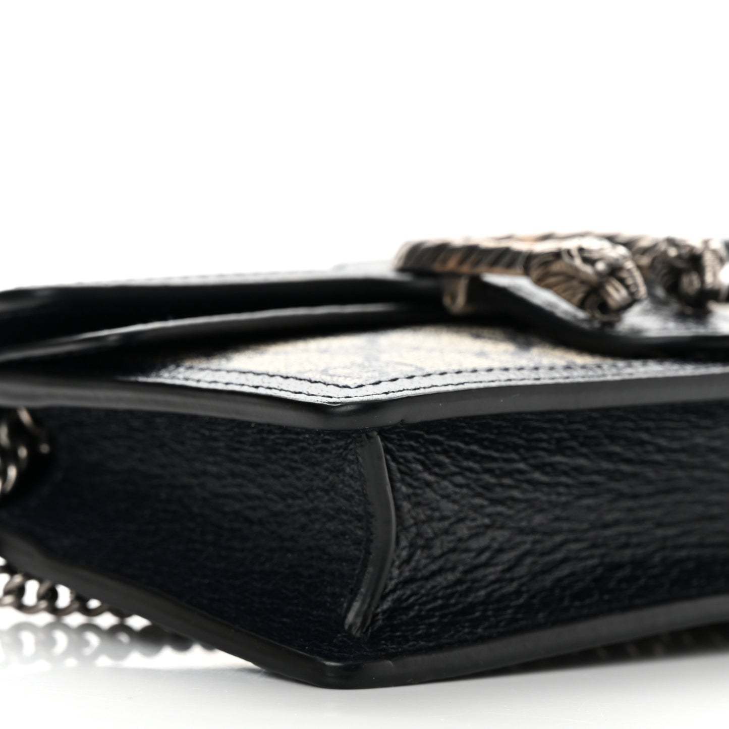GG Supreme Monogram Textured Dollar Calfskin Super Mini Dionysus Shoulder Bag Beige Blue