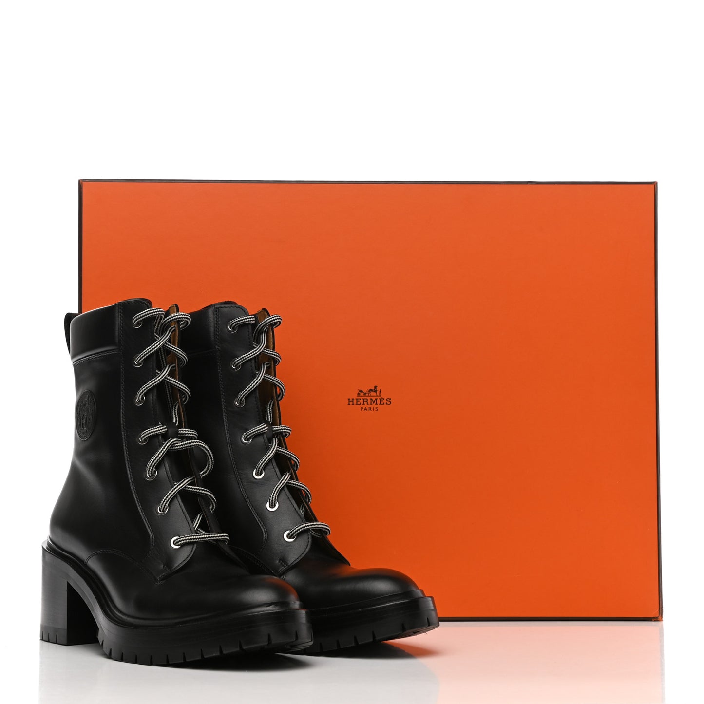 Calfskin Bridge Ankle Boots 40 Black