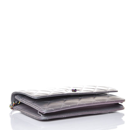 Chanel Iridescent Lambskin Quilted Reissue Wallet On Chain WOC Light Purple 4 of 8