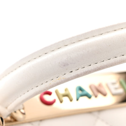 Chanel Lambskin Lacquered Quilted Mini Trendy CC Dual Handle Flap Bag White 11 of 15