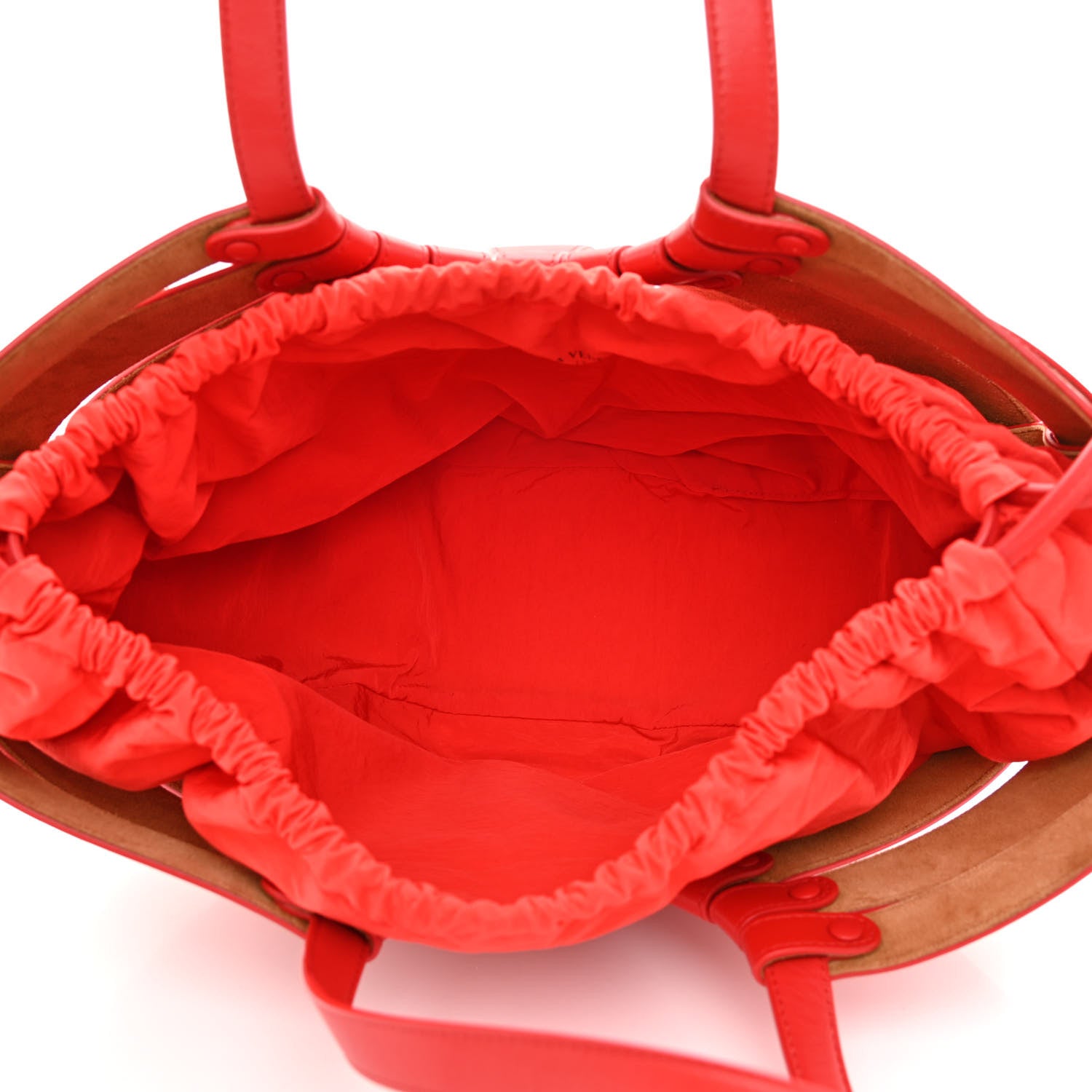 Bottega Veneta French Calfskin Shell Bag Chili Tomato 6 of 10
