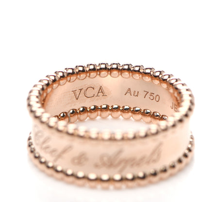 Van Cleef & Arpels 18K Rose Gold Perlee Signature Ring 55 7.25 4 of 5
