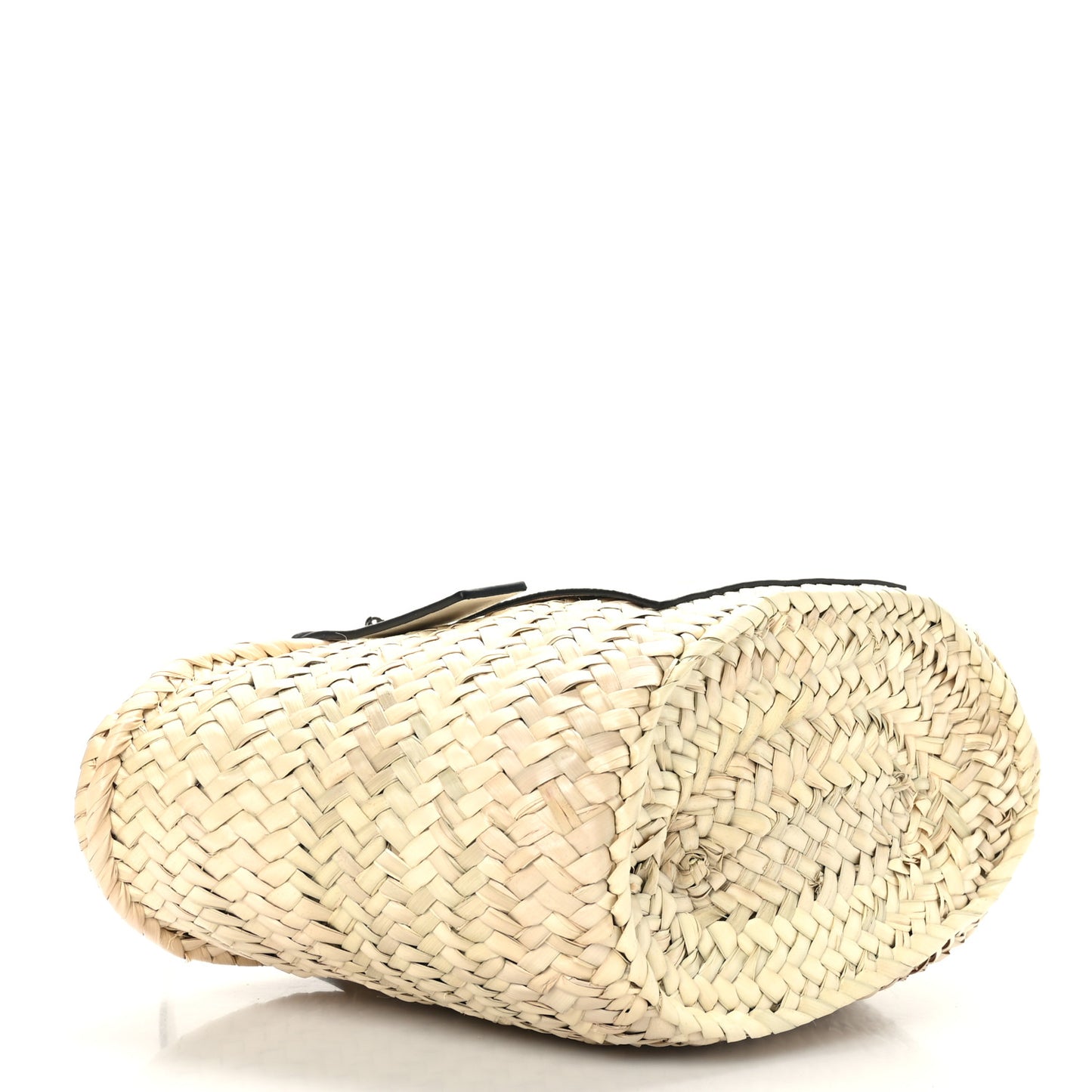 Raffia Small Basket Tote Bag Natural White
