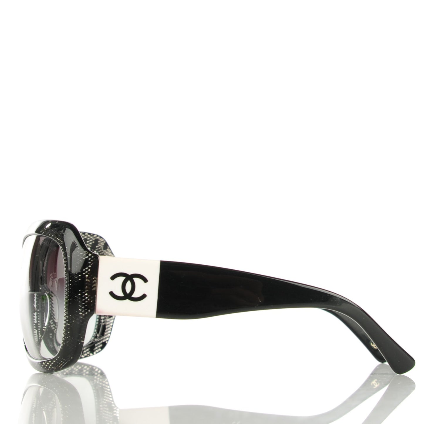 Acetate CC Lace Effect Sunglasses 5146 Black White
