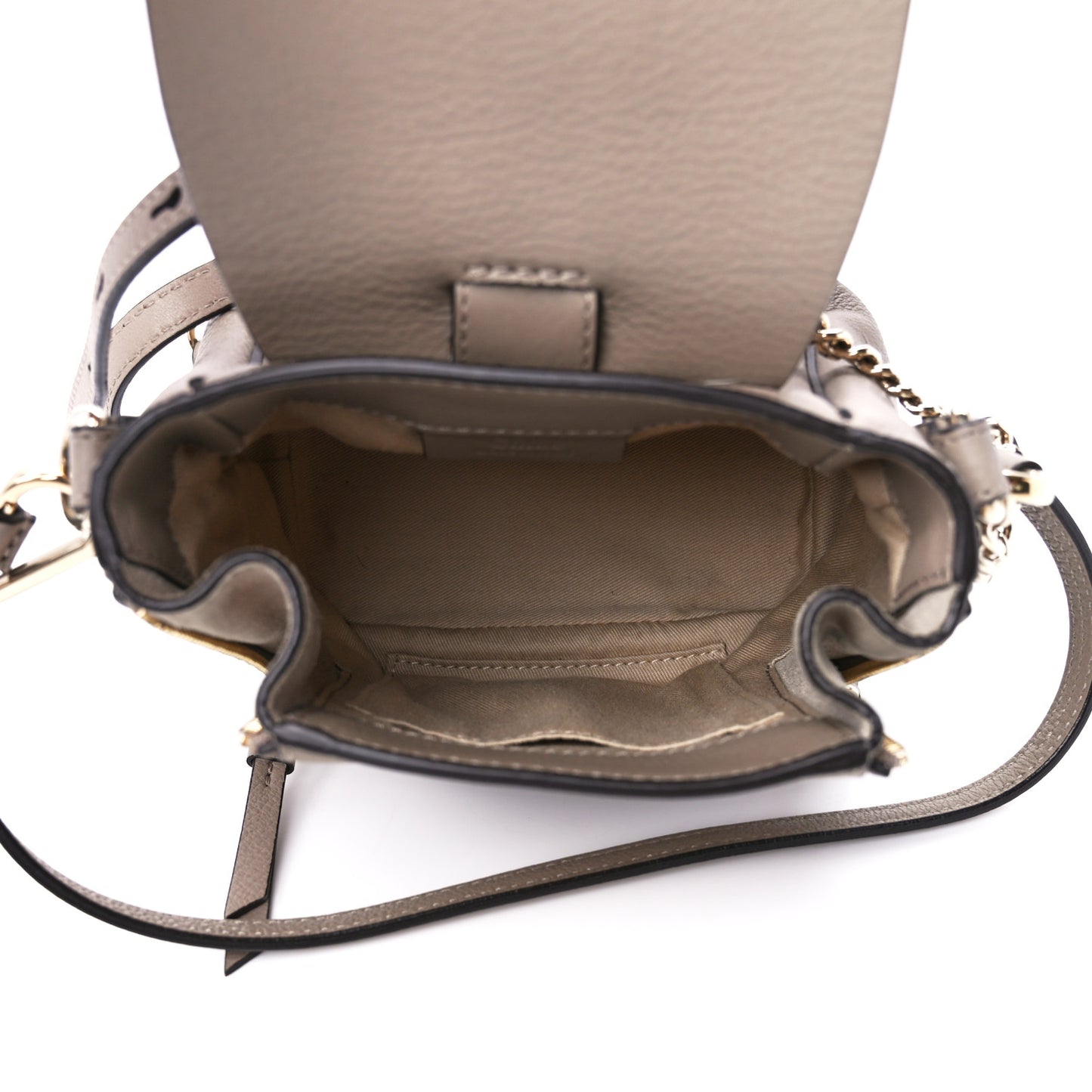 Suede Calfskin Mini Faye Backpack Motty Grey