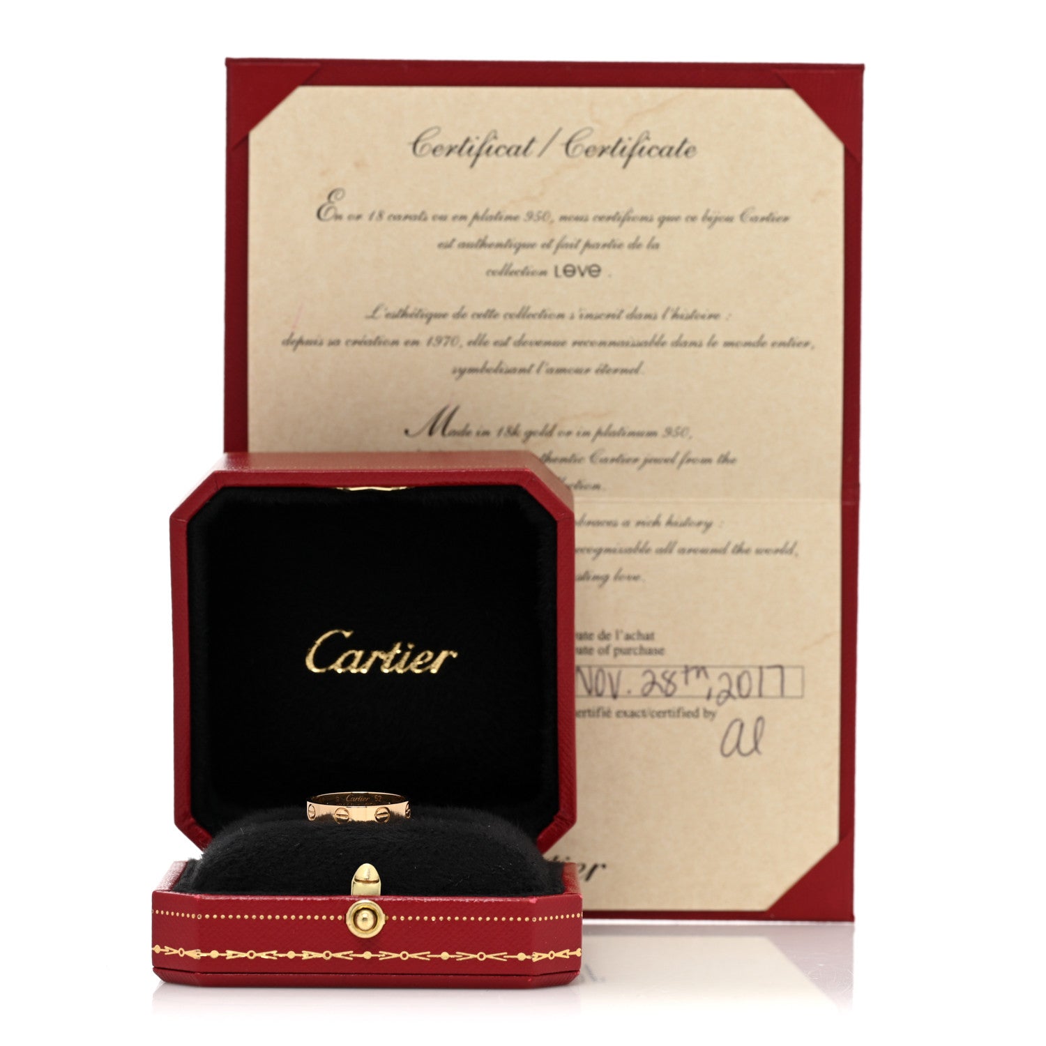 Cartier 18K Yellow Gold 3.5mm LOVE Wedding Band Ring 52 6 5 of 5