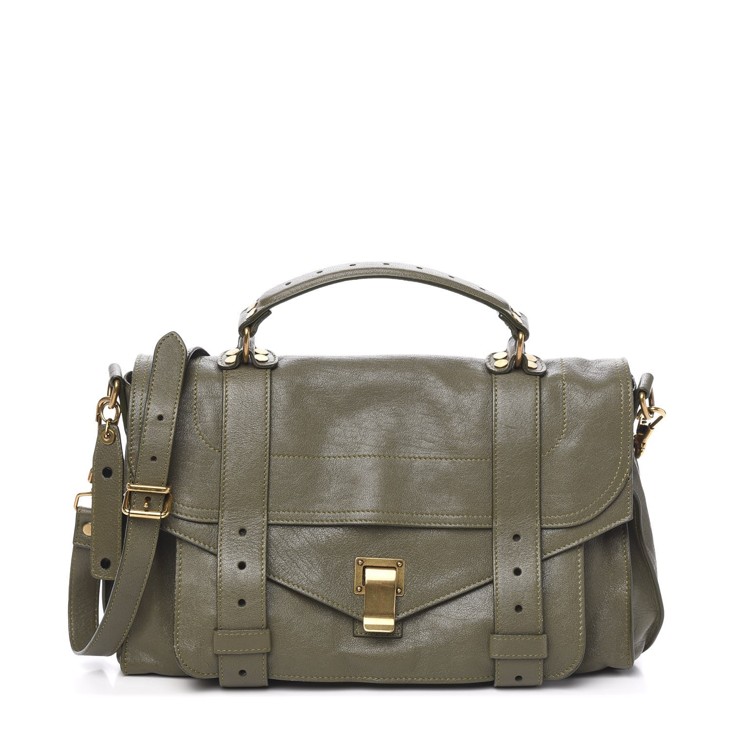 Proenza Schouler Lambskin Medium PS1 Satchel Dark Olive 1 of 9