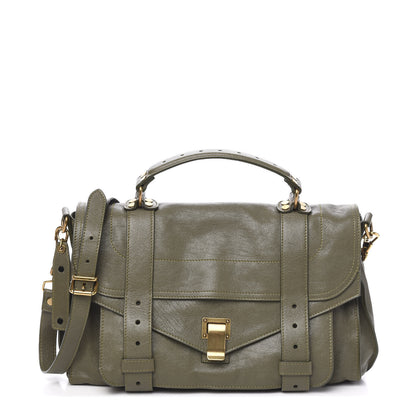 Proenza Schouler Lambskin Medium PS1 Satchel Dark Olive 1 of 9
