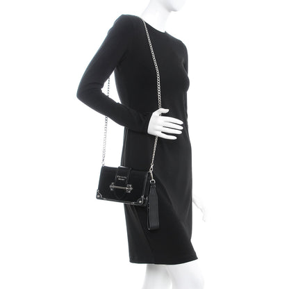 Prada City Calfskin Cahier Chain Wristlet Clutch Black 2 of 7
