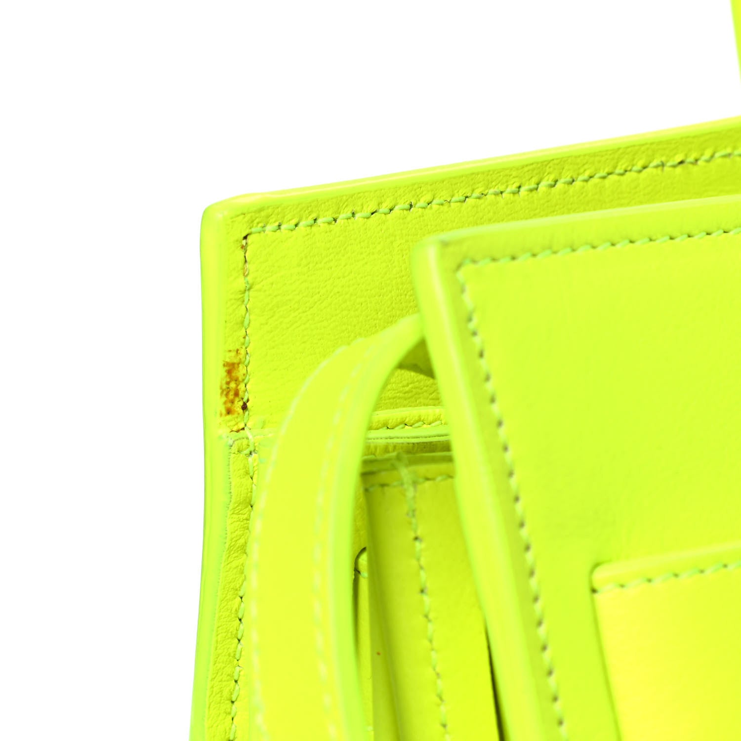Saint Laurent Calfskin Small Sac De Jour Bag Neon Yellow 10 of 16