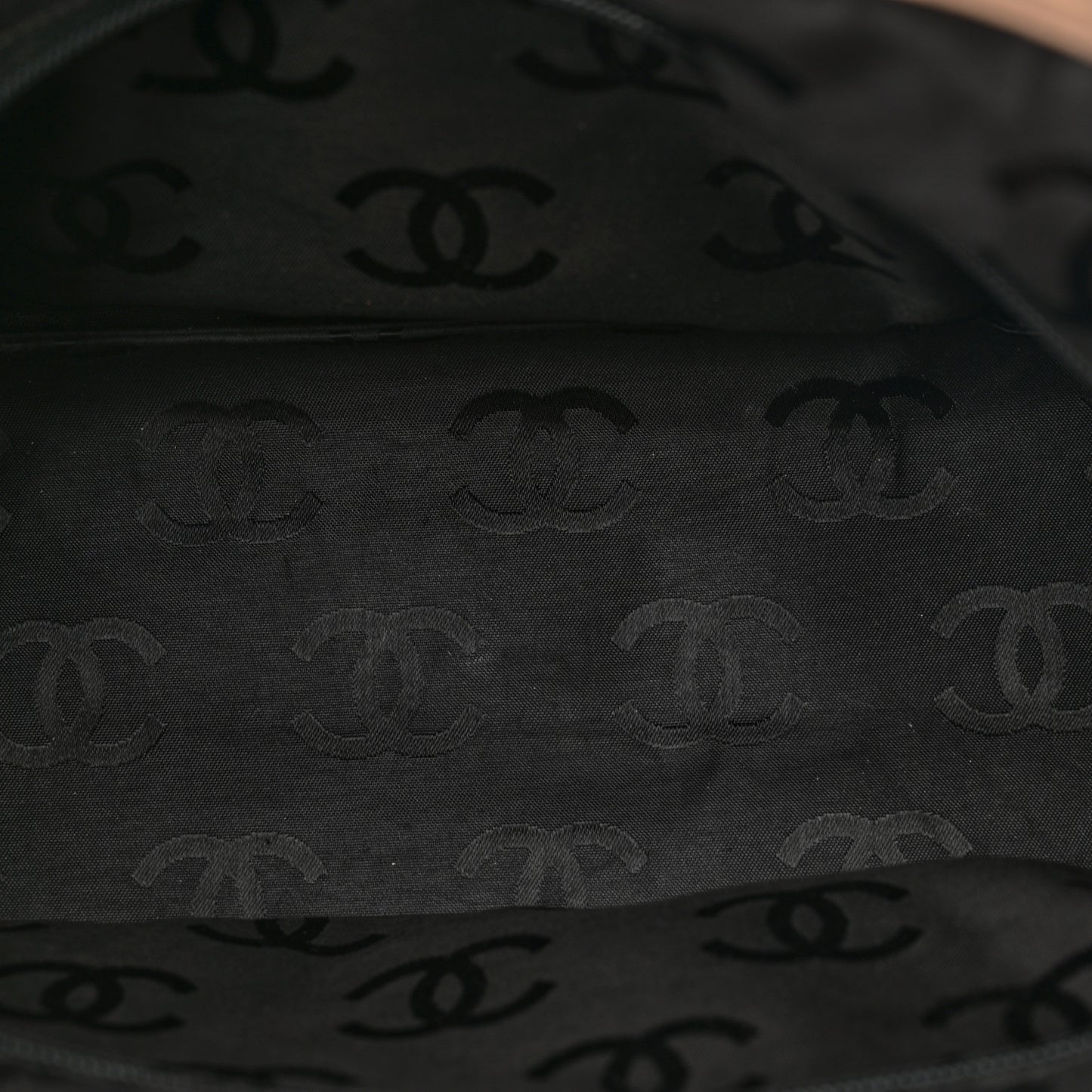 Calfskin Quilted Large Cambon Tote Beige Black