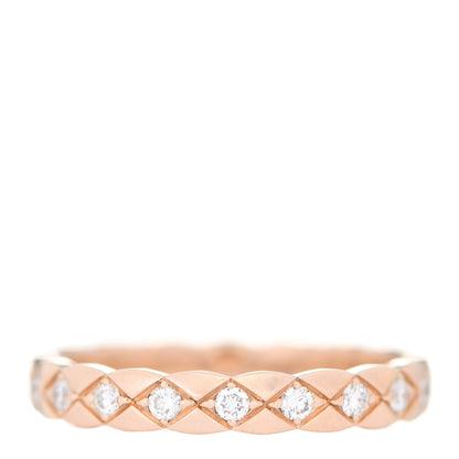 Chanel 18K Beige Gold Diamond Mini Coco Crush Ring 55 7.25 1 of 7