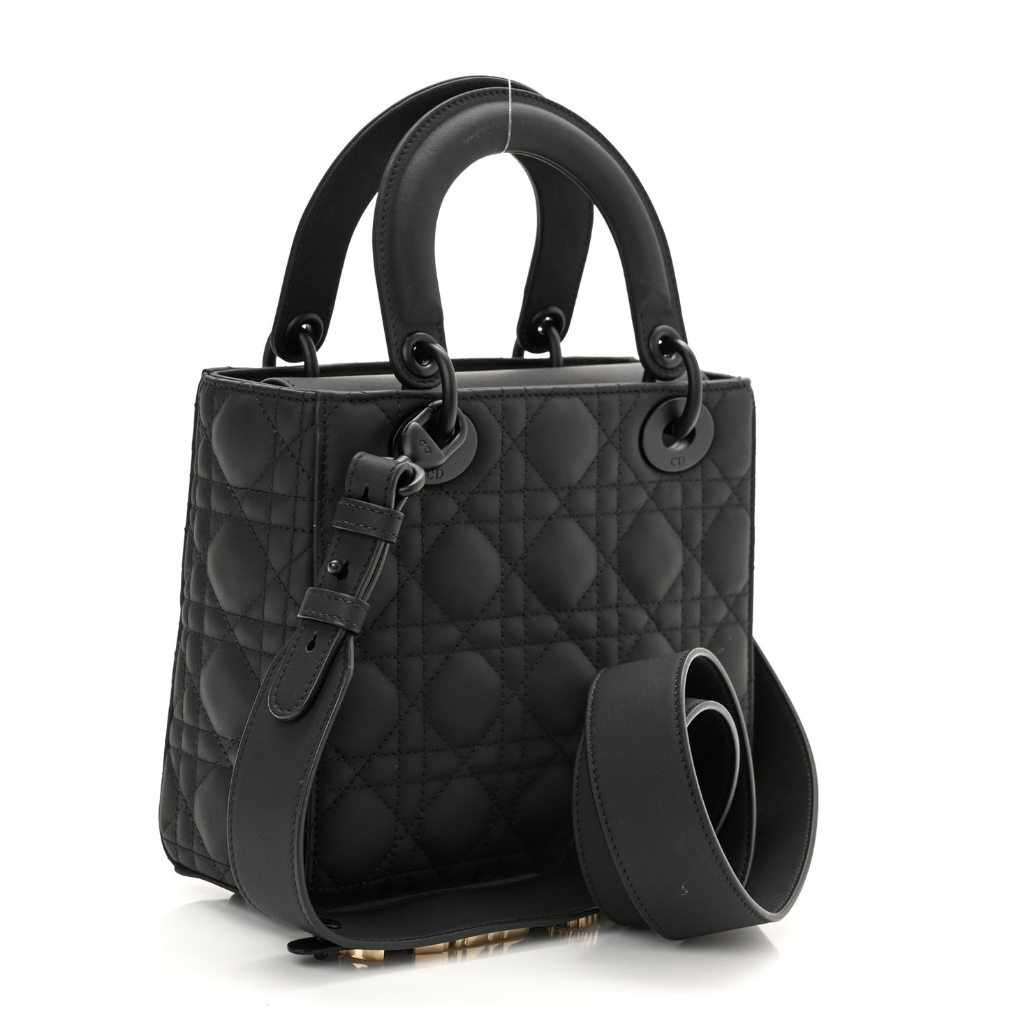 Ultra Matte Calfskin Cannage Small My ABCDior Lady Dior Black