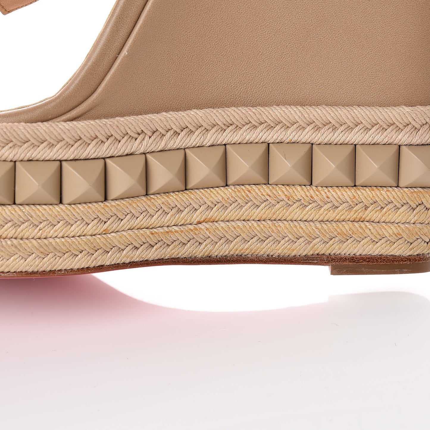 Calfskin Rope Cataclou 140 Wedge Sandals 40 Nude