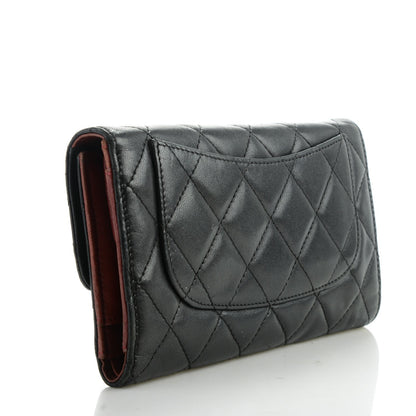 Chanel Lambskin Quilted Large Flap Wallet Black 3 of 9