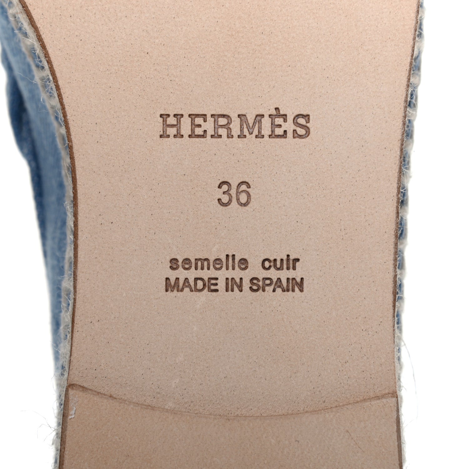 Hermes Denim Canvas Womens Trip Espadrilles 36 Bleu Clair 6 of 9