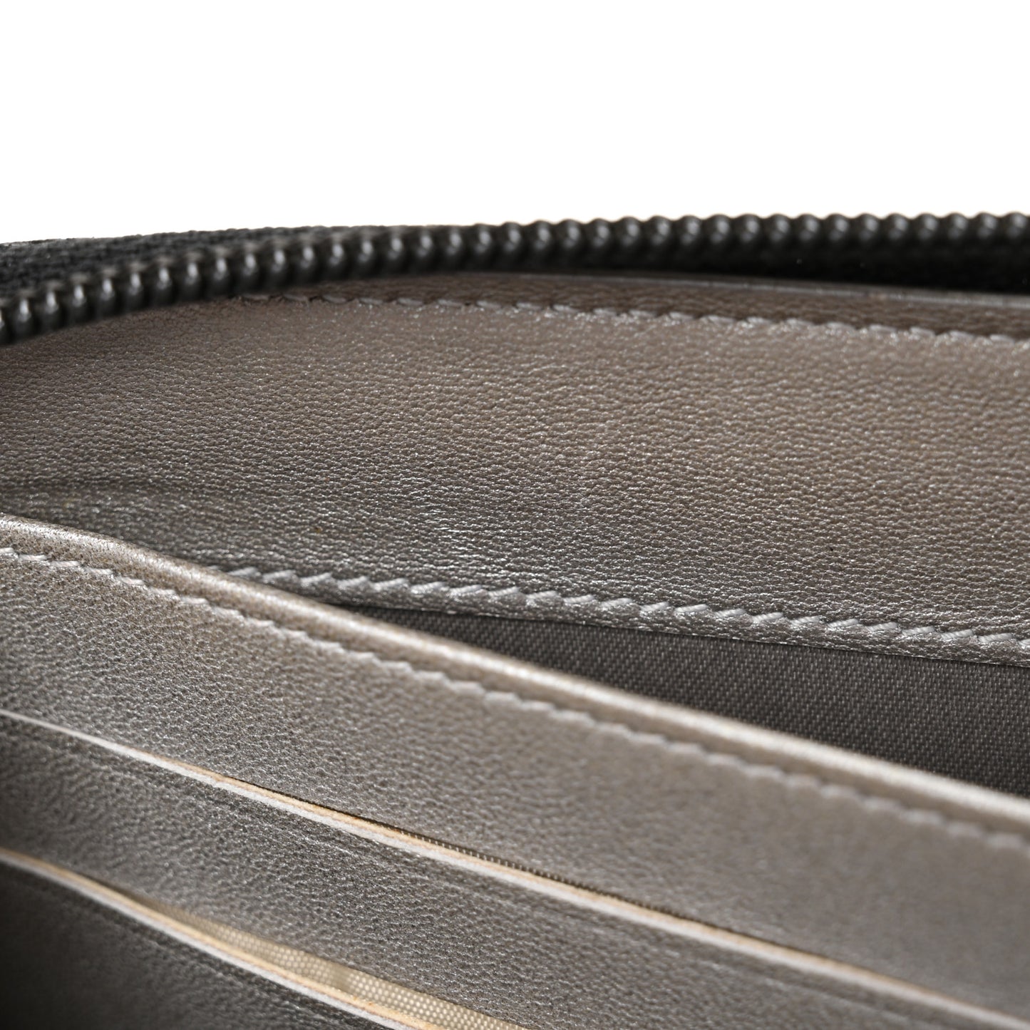 Lambskin Camellia Embossed Large Zip Around Gusset Wallet Black