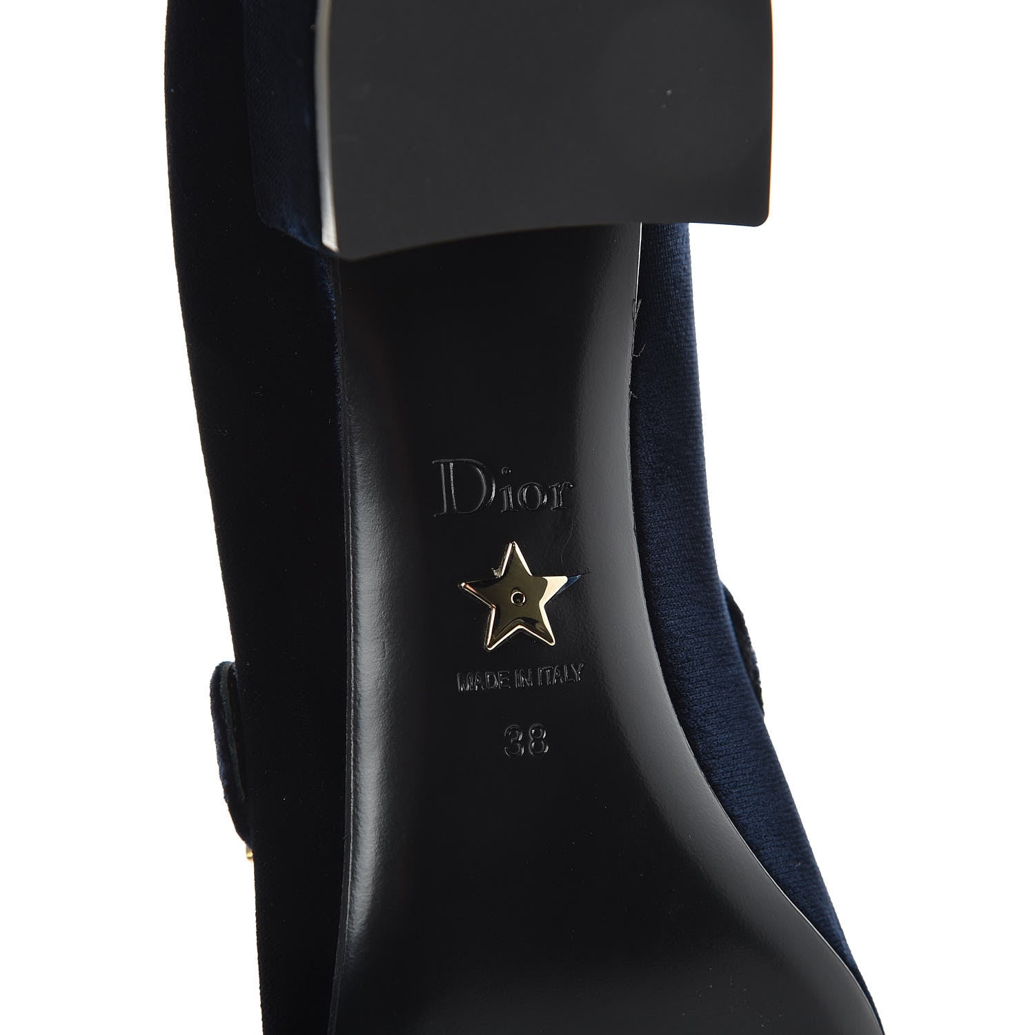 Christian Dior Velvet Baby-D Ballet Pumps 38 Deep Blue 7 of 9