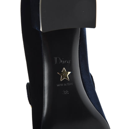 Christian Dior Velvet Baby-D Ballet Pumps 38 Deep Blue 7 of 9