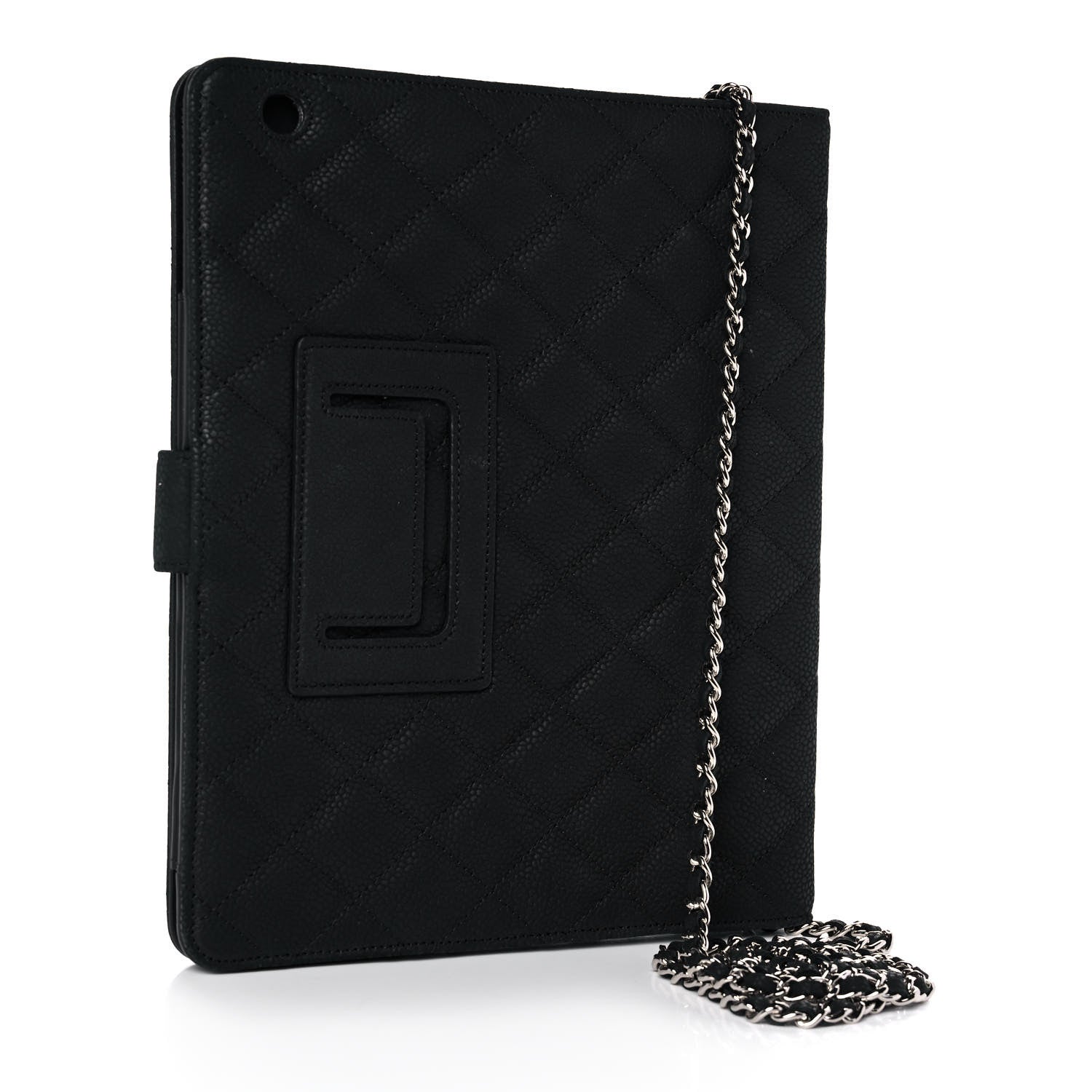 Chanel Iridescent Caviar Quilted Crossbody iPad Holder Black 4 of 12