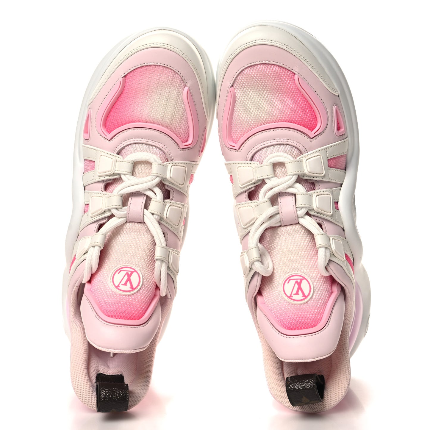 Calfskin Technical Nylon LV Archlight Sneaker 40 White Pink