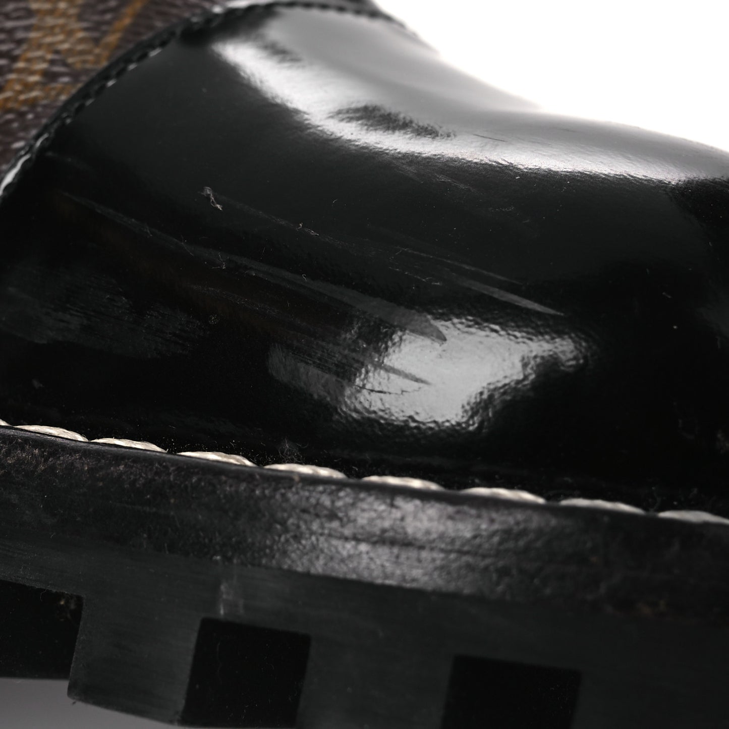 Patent Calfskin Monogram Star Trail Ankle Boots 40 Black