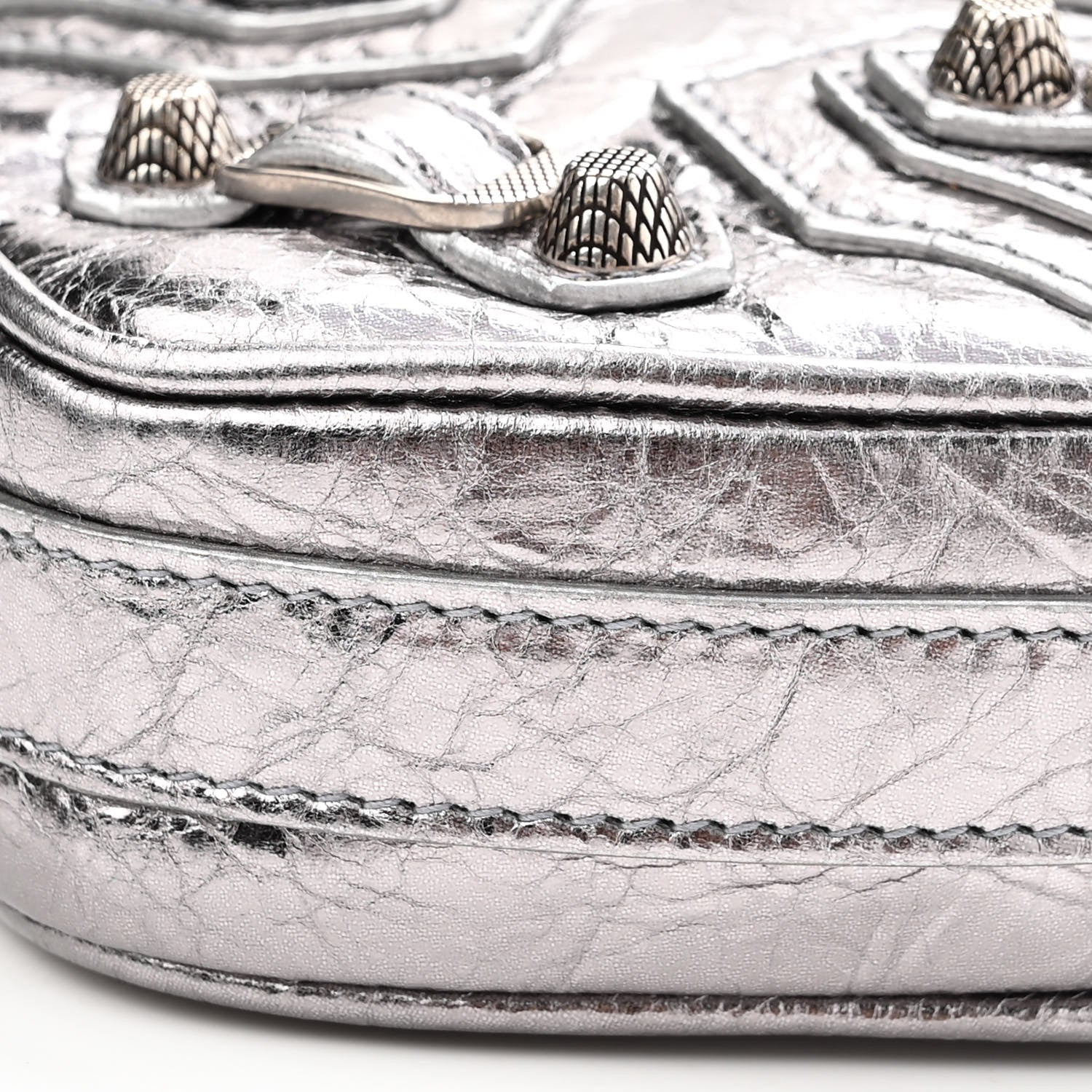 Balenciaga Metallic Agneau Arena Mini Le Cagole Heart Bag Silver 9 of 9