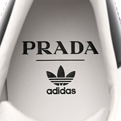 Prada X ADIDAS Brushed Calfskin Logo Mens Superstar Sneakers 7.5 White Black 7 of 8