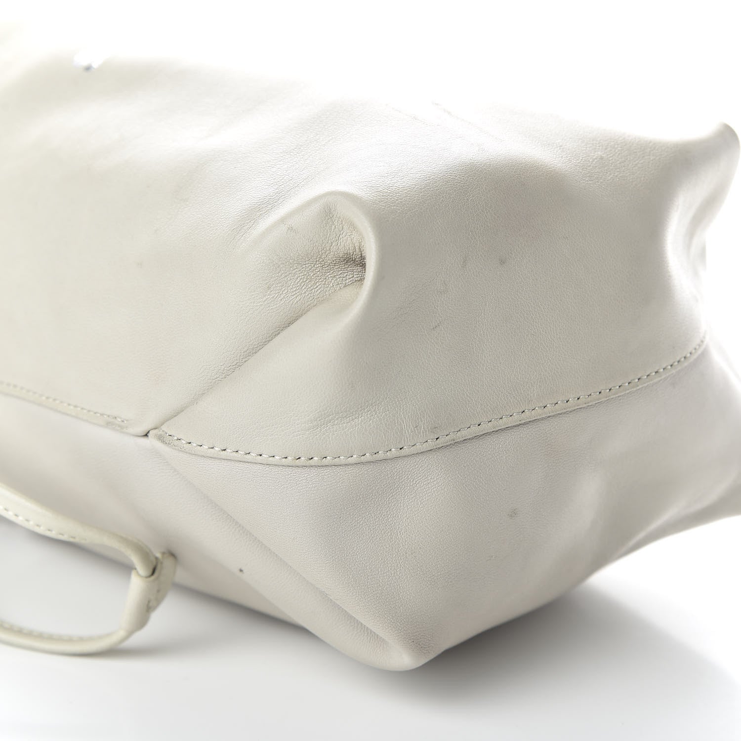 Saint Laurent Lambskin Small Teddy Bucket Bag White 6 of 8
