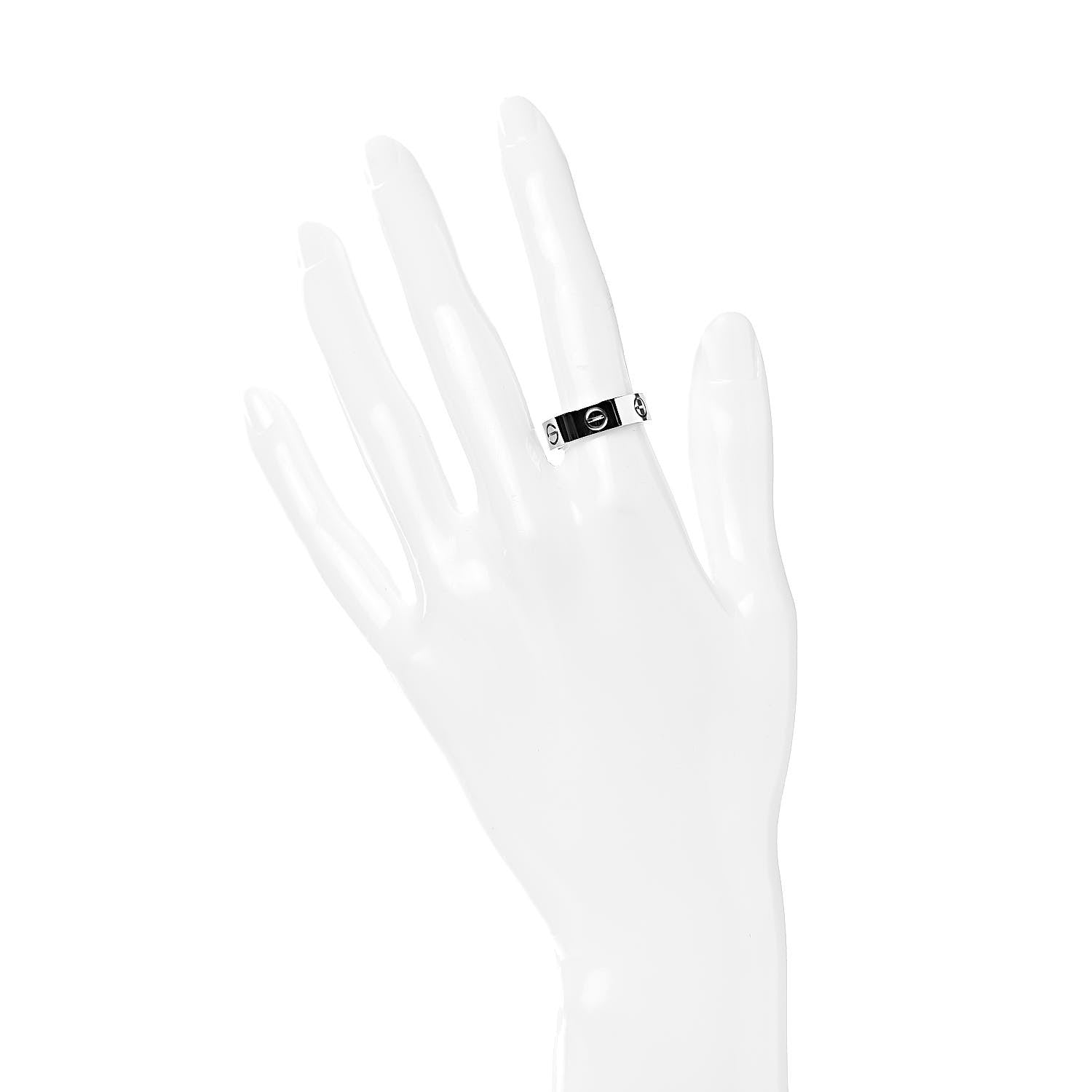 Cartier 18K White Gold 5.5mm LOVE Ring 54 6.75 2 of 4