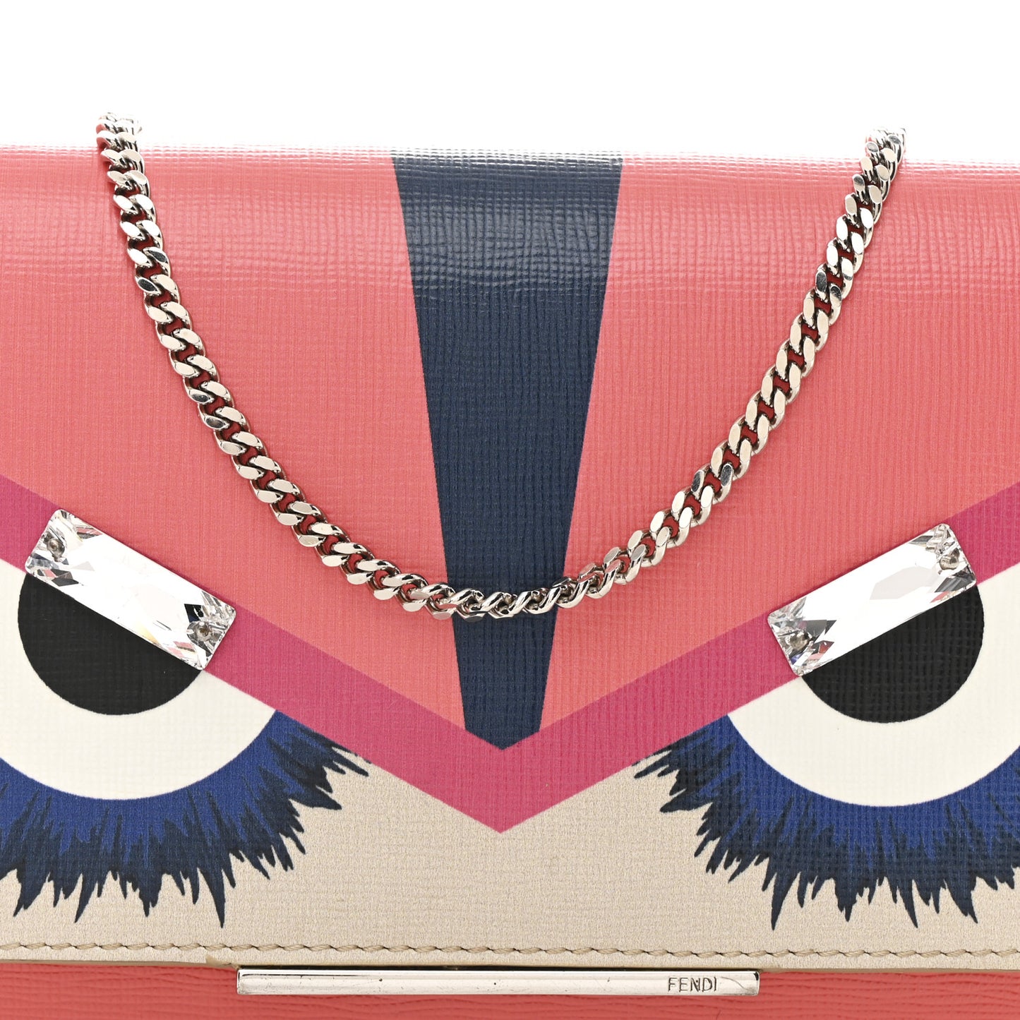 Vitello Elite Crystal Eye Monster Continental Wallet on Chain Bellini Multicolor