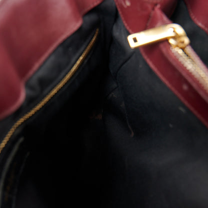 Saint Laurent Calfskin Y Quilted Monogram Medium Loulou Chain Satchel Rouge Legion 12 of 13