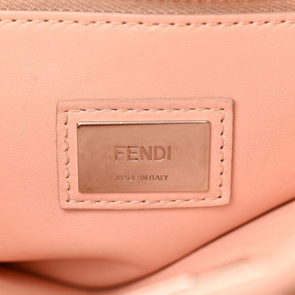 Fendi Vitello Seta Shiny Nappa Ribbon Lace Up Floral Medium Peekaboo Iconic Satchel Baby Pink Multicolor 7 of 12