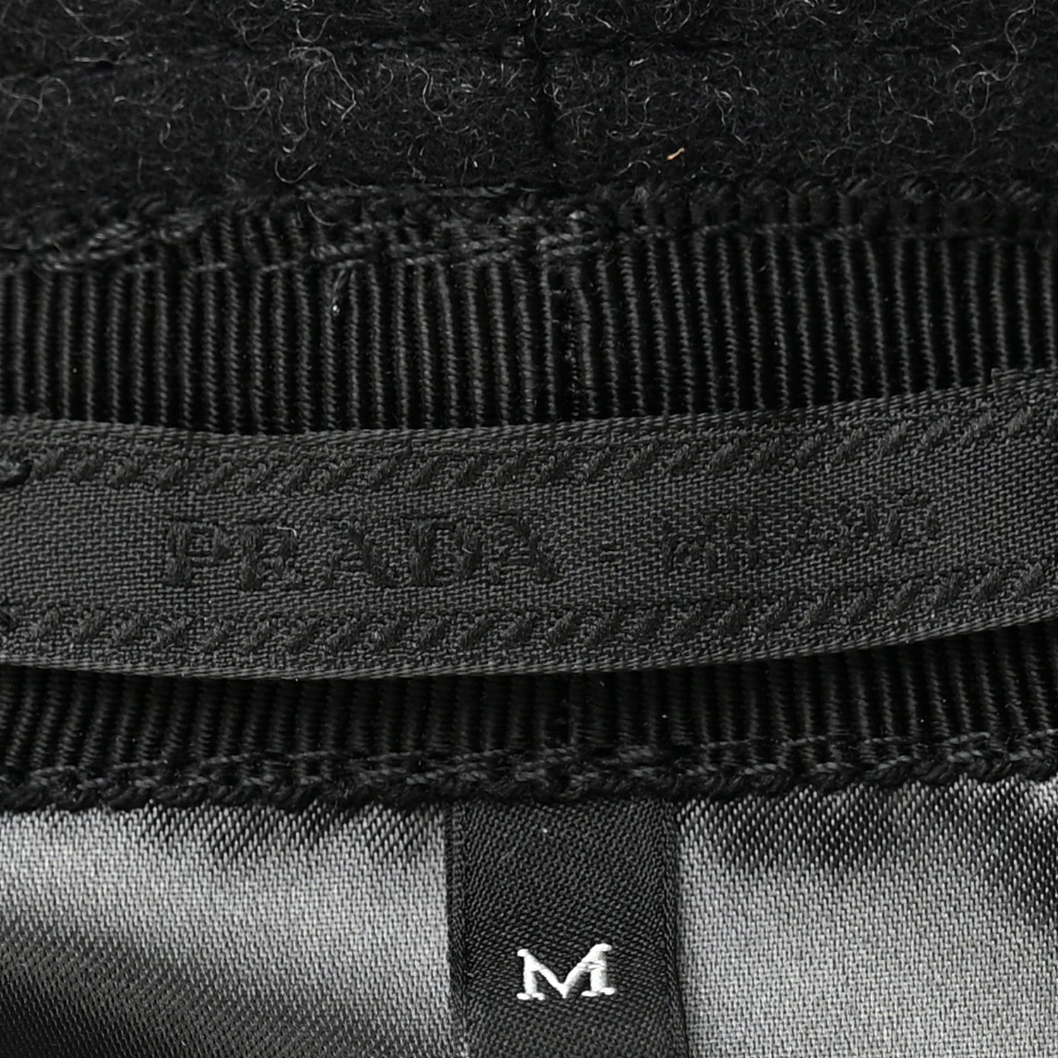 Prada Authentic Loden Wool Metal Triangle Logo Bucket Hat M Anthracite 8 of 10