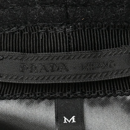 Prada Authentic Loden Wool Metal Triangle Logo Bucket Hat M Anthracite 8 of 10