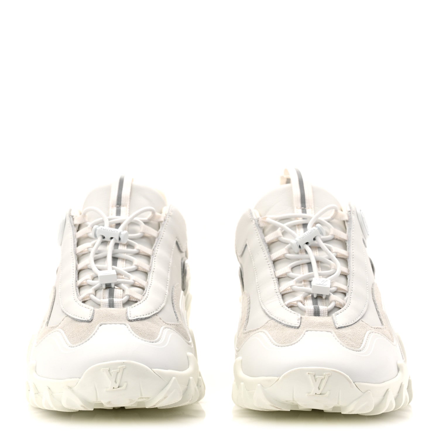 Louis Vuitton Suede Calfskin LV Rush Sneakers 37.5 White 3 of 10