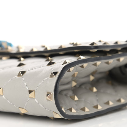 Valentino Garavani Nappa Rockstud Spike Wallet on Chain Opal Grey 6 of 8