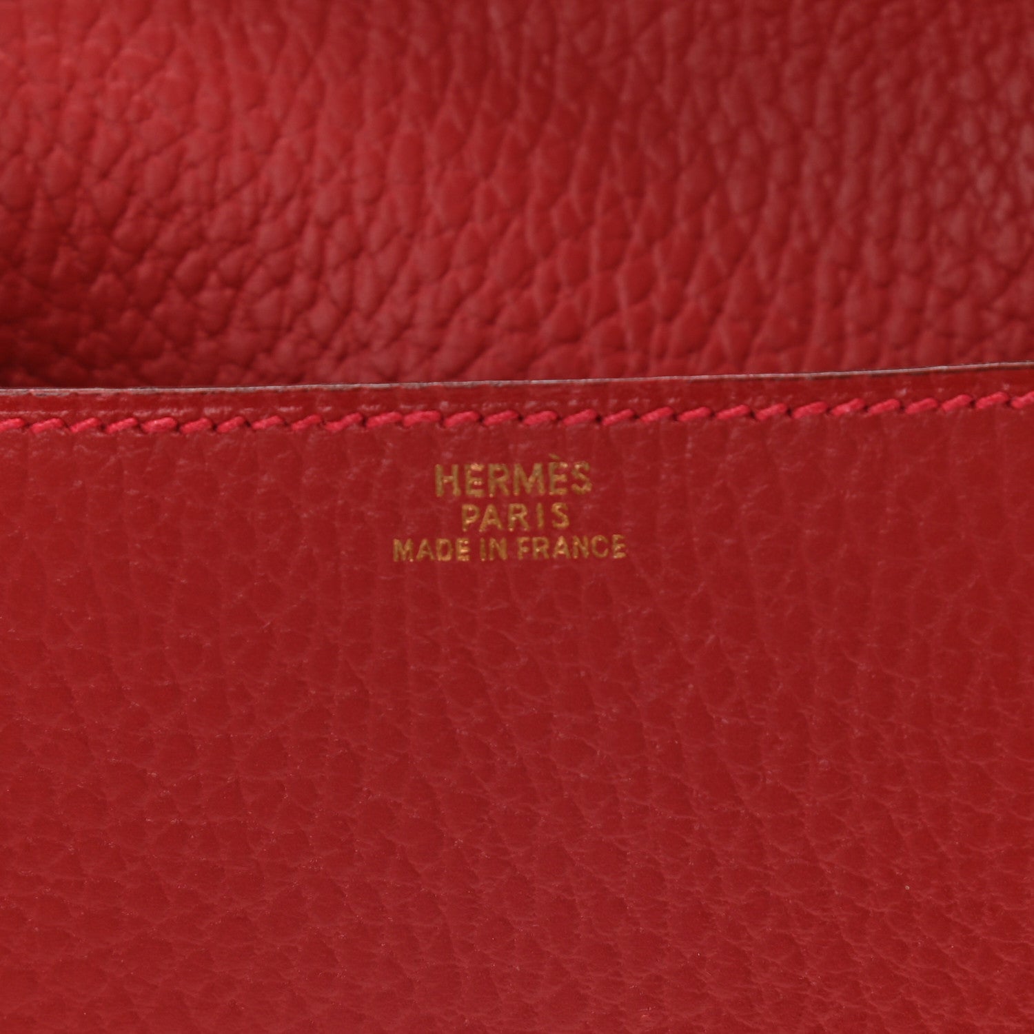 Hermes Taurillon Clemence Pochette Green Belt Bag Rouge Vif 6 of 9
