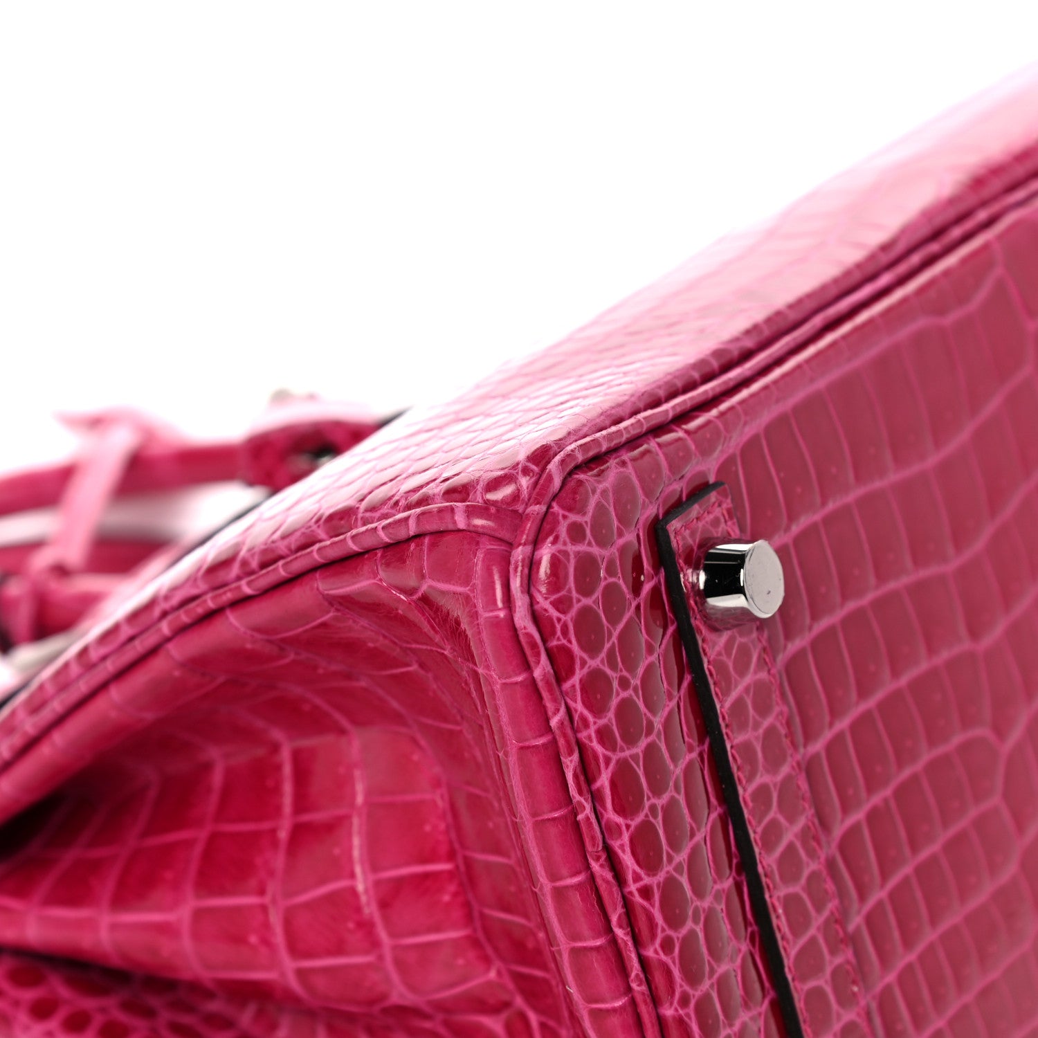 Hermes Shiny Porosus Crocodile Birkin 25 Rose Mexico 8 of 36