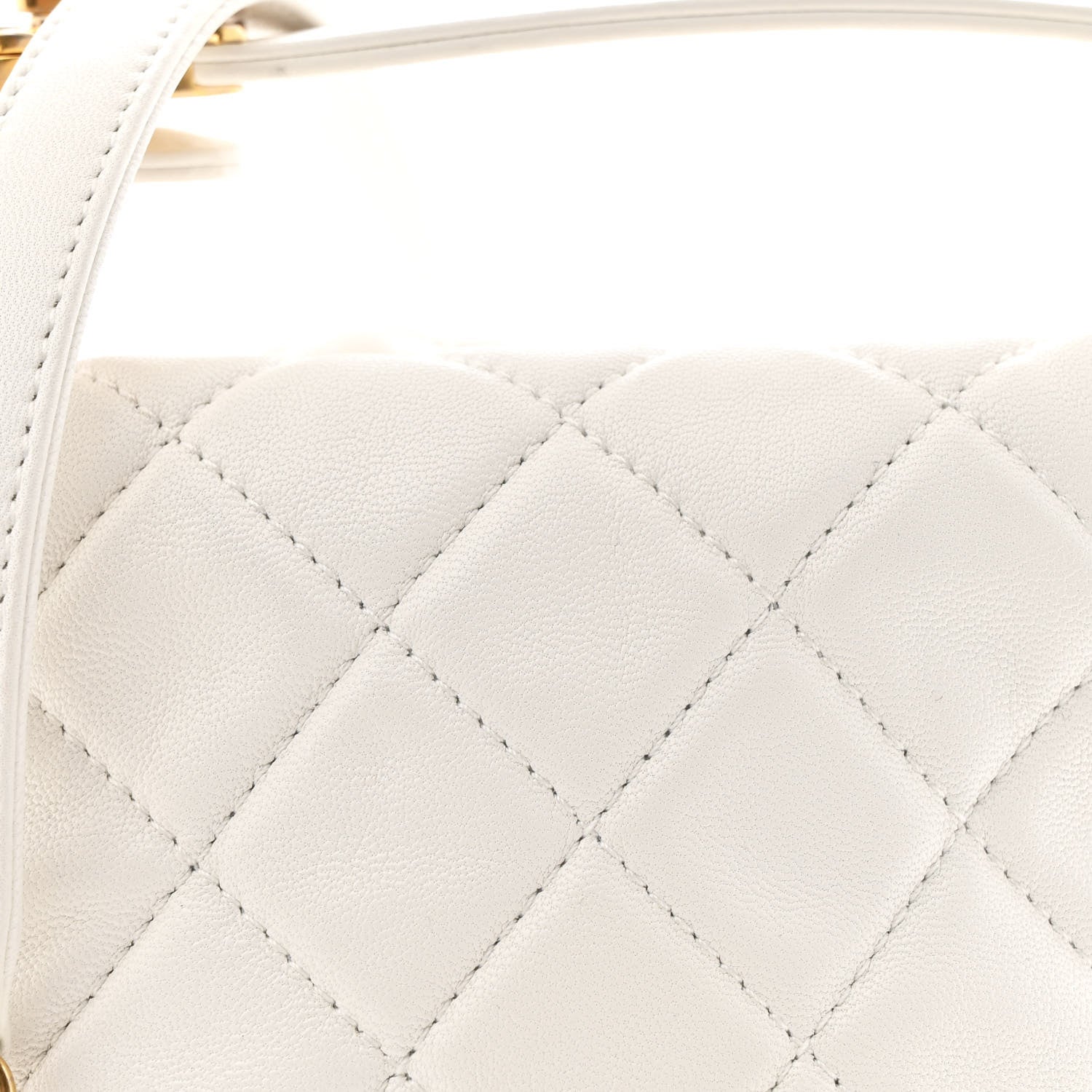 Chanel Lambskin Quilted Small Perfect Meeting Hobo White 1786635