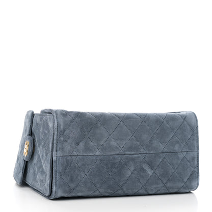 Chanel Suede Quilted Small Chanel 25 Handbag Blue 4 of 11
