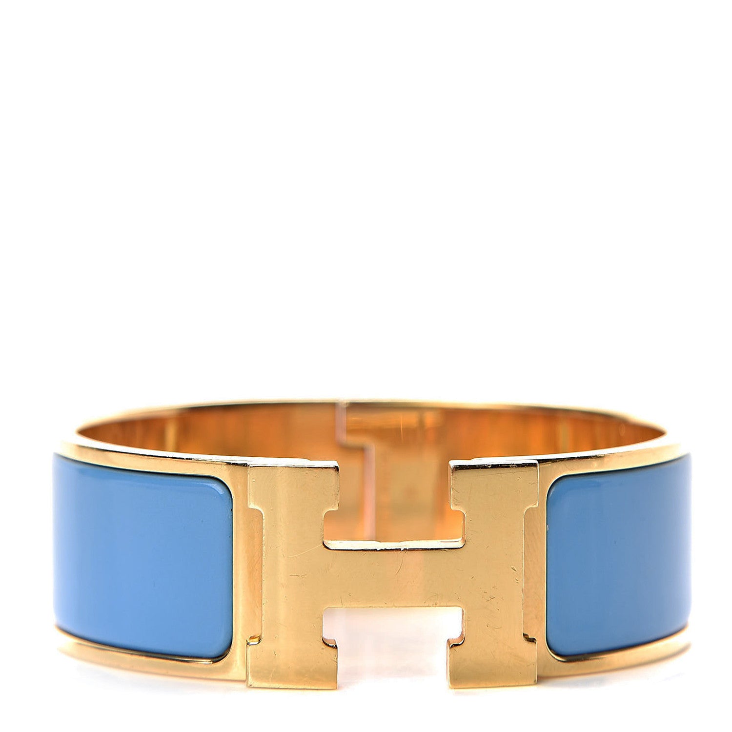 Hermes Enamel Wide Clic Clac H Bracelet PM Turquoise 1 of 5