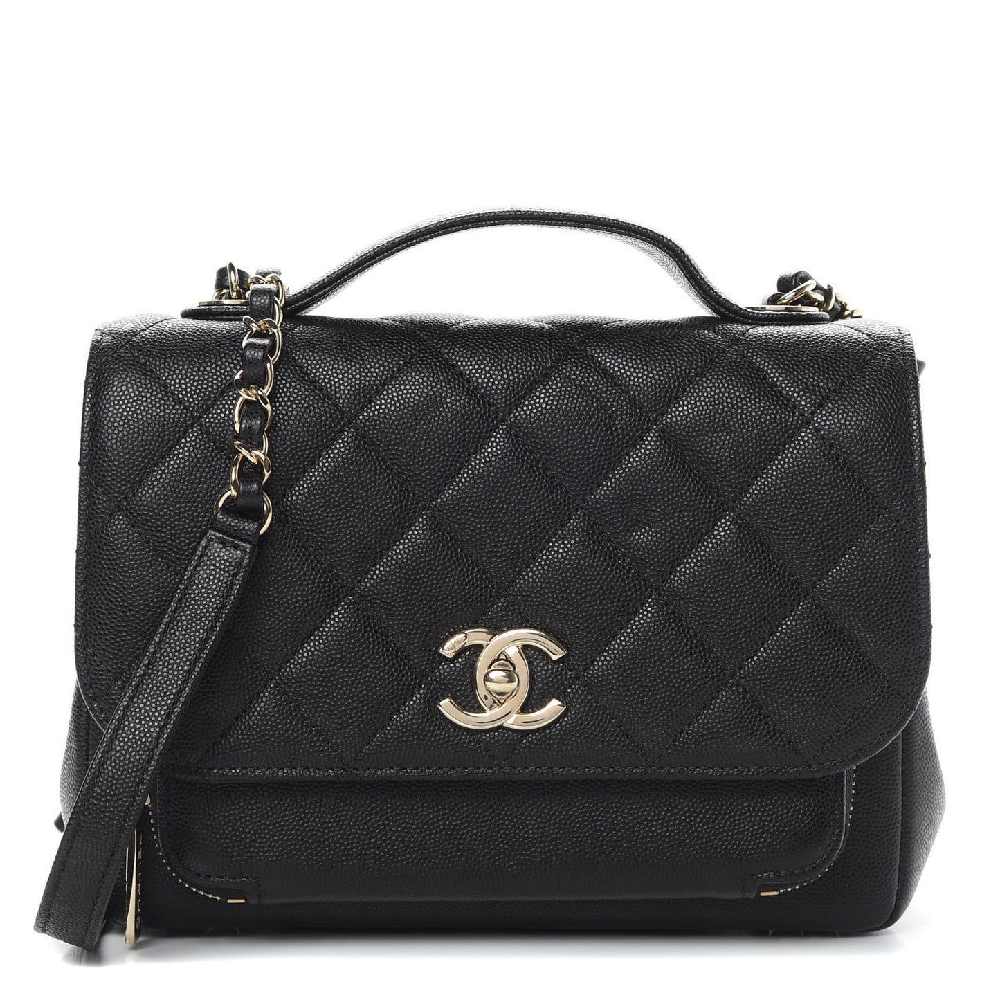 Caviar Quilted Medium Business Affinity Flap Black