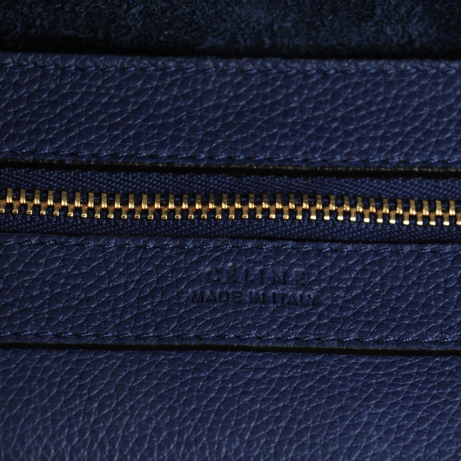Celine Soft Grained Calfskin Medium Belt Cabas Phantom Indigo 7 of 10