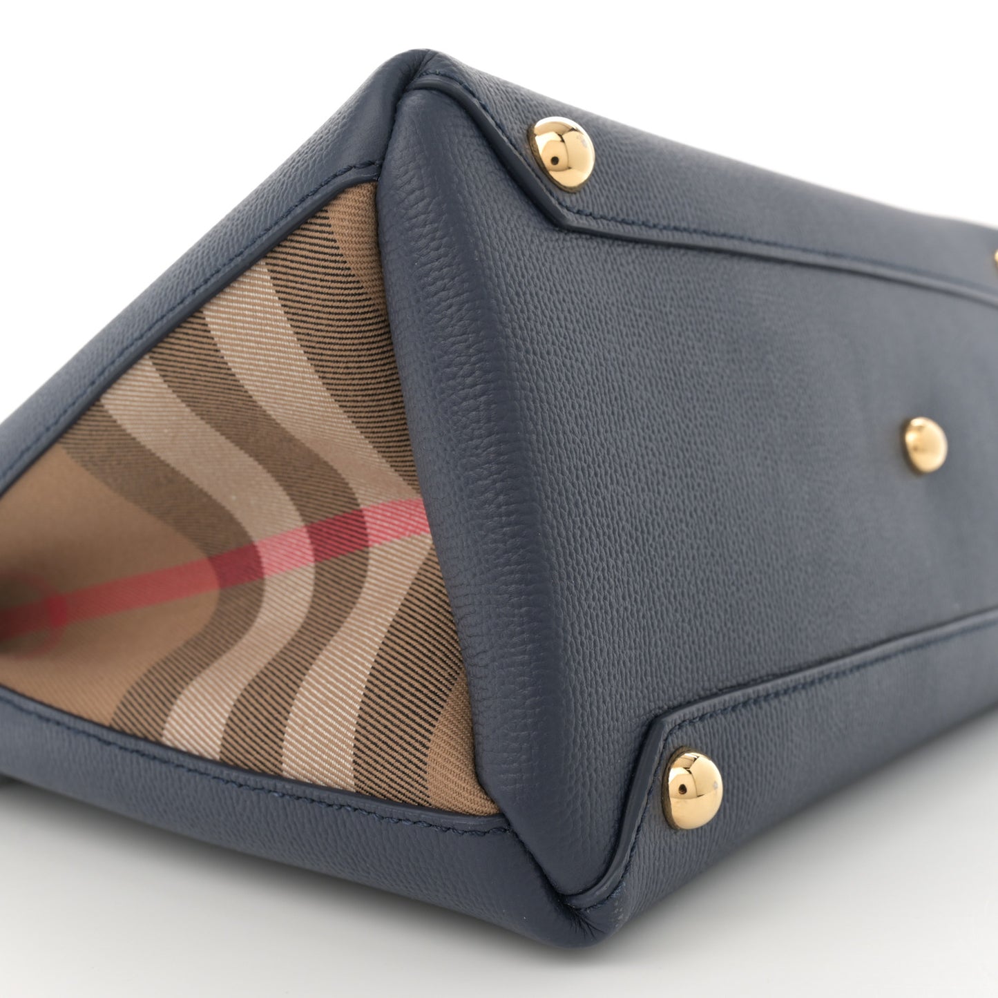Derby Calfskin Vintage Check Medium Banner Tote Regency Blue