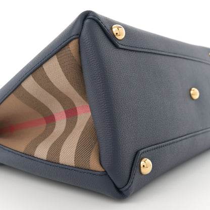 Burberry Derby Calfskin Vintage Check Medium Banner Tote Regency Blue 10 of 11